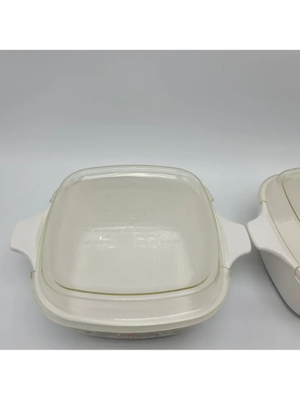 2 Corning Ware Spice Life 2 3/4 Casserole Dish Bowls P43B Plastic Lids Onion